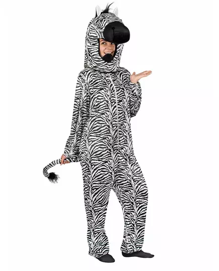 Adult zebra jumpsuit costume