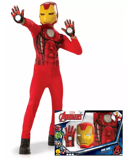 Klassisk Iron Man-sett med guttehansker, Størrelse: 5–6 år(110–116 cm)