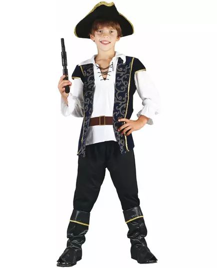 Blått og hvitt piratkostyme til gutter, Størrelse: 4–6 år (110–120 cm)