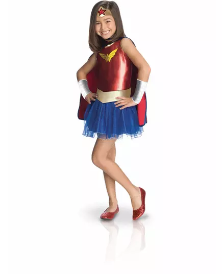 Wonder Woman tegneseriekostyme deluxe til barn, Størrelse: 5–6 år (110 – 116 cm)
