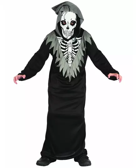 Reaper skjelettkostyme til gutter, Størrelse: 4–6 år (110–120 cm)