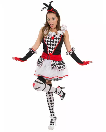 Women's checkered Harlequin costume, Size: Large
