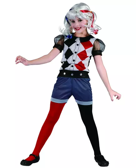 Harlequin heroine costume for girls, Size: 7-9 years (120-130 cm)