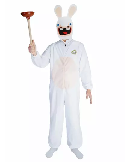 Adult Raving Rabbids Costume with Mask, Size: Small/Medium