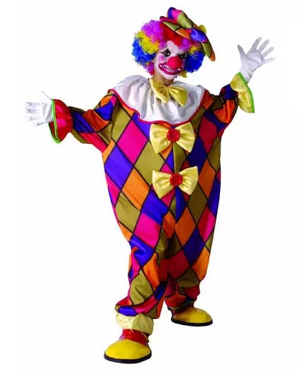 Children's Checkered Clown Costume, Size: 4-6 years (110-120 cm)