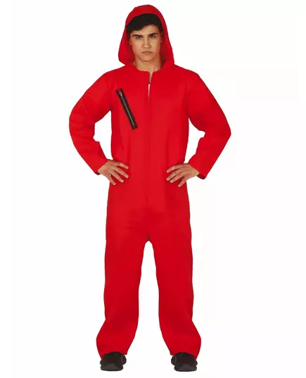Rød tyv-jumpsuit-kostyme for voksne, Størrelse: Medium (48-50)