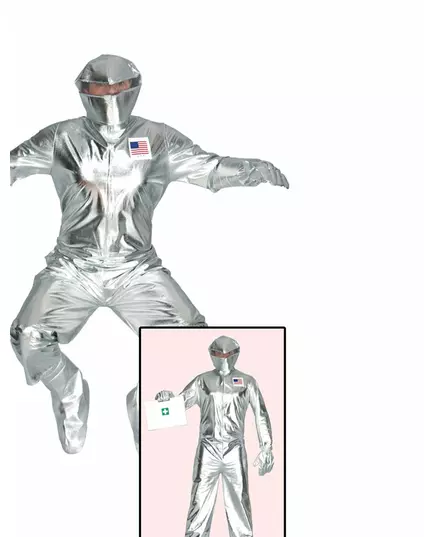 Sølvfarget astronautkostyme for voksne