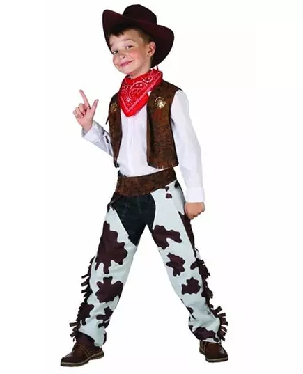 Luksuriøst cowboykostyme til gutter, Størrelse: 10–12 år (130–140 cm)