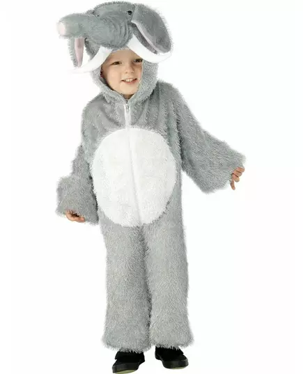 Grey and white elephant costume for children