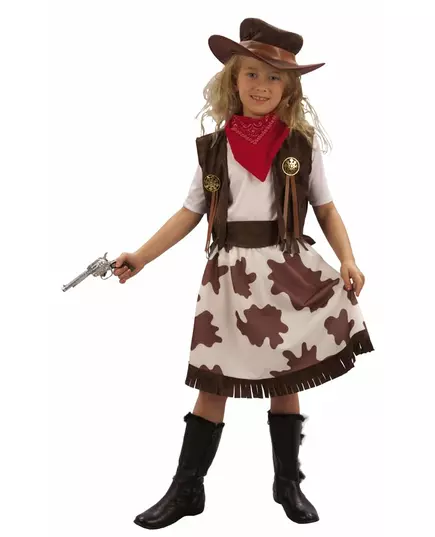 Cowgirl-kostyme til jenter, Størrelse: 4–6 år (110–120 cm)