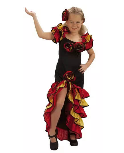 Spanish dancer costume for girls, Size: 7-9 years (120-130 cm)