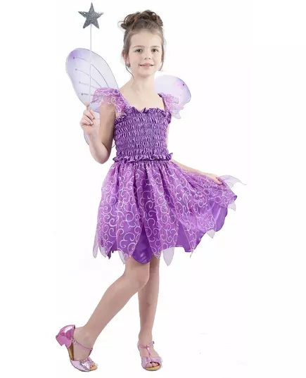 Purple fairy costume for girls, Size: 4-6 years (110-120 cm)