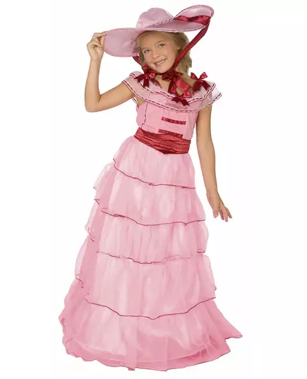 Pink Southern Lady Costume for Girls, Size: 3-5 years (110 cm)