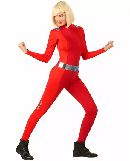 Red shock spy costume for women, Size: Small