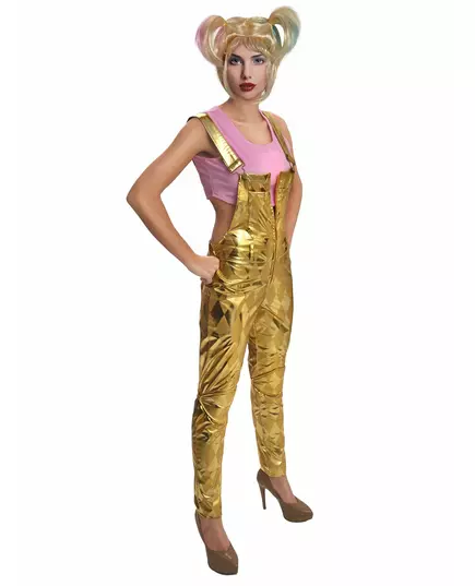 Harley Quinn Birds of Prey-kostyme med parykk til dame, Størrelse: Medium