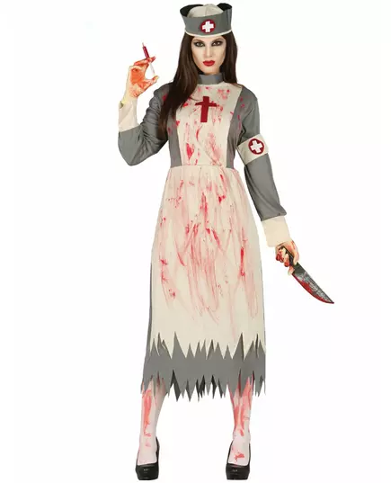 Retro zombie-sykepleierkostyme til kvinner, Størrelse: Large (42-44)