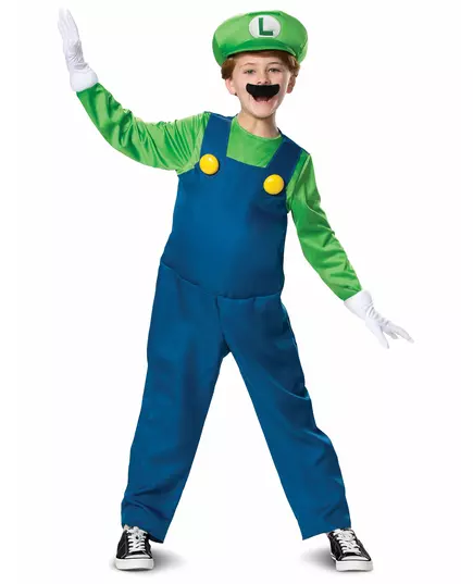 Luigi Deluxe barnekostyme, Størrelse: 5–6 år (109–126 cm)