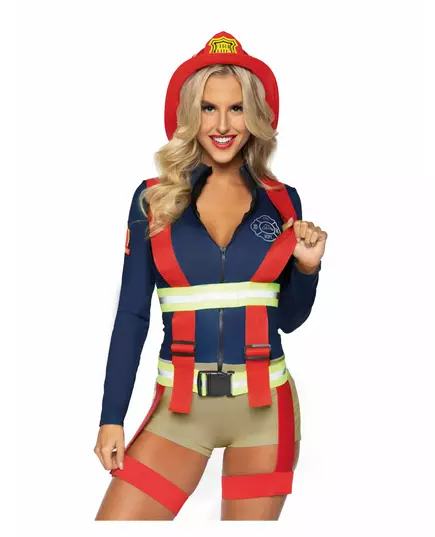 Luxury sexy firefighter shorts costume for women, Size: Large (44-46)