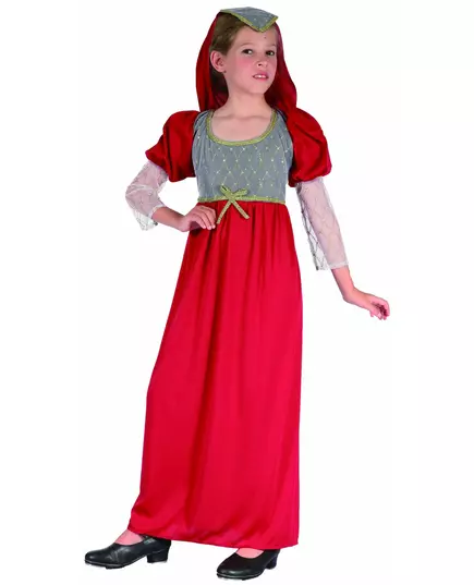 Middelalderkostyme for jenter, Størrelse: 4–6 år (110–120 cm)