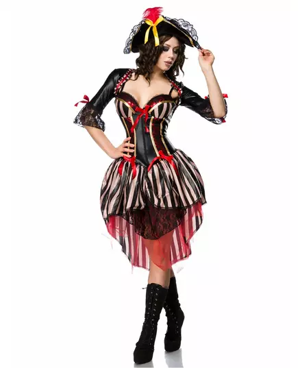 Sexy luxury red corset pirate costume for women