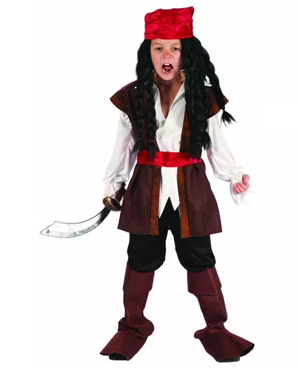Piratkostyme med bandana til gutt, Størrelse: 4–6 år (110–120 cm)