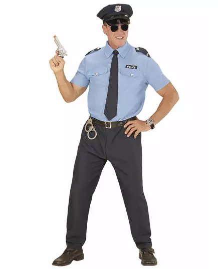 Large size adult blue police officer costume, Size: XXX-Large