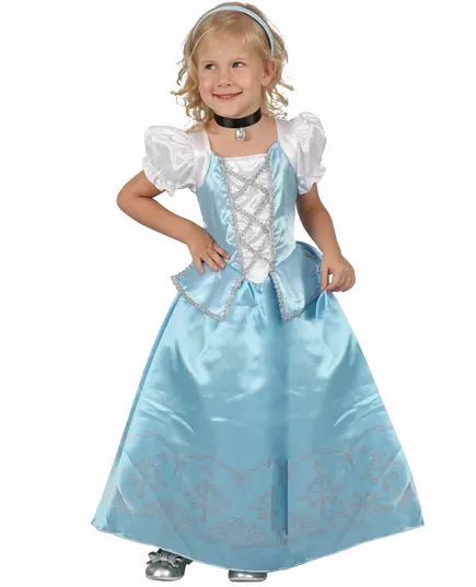 Blått og hvitt prinsessekostyme til jenter, Størrelse: 3–4 år (92–104 cm)