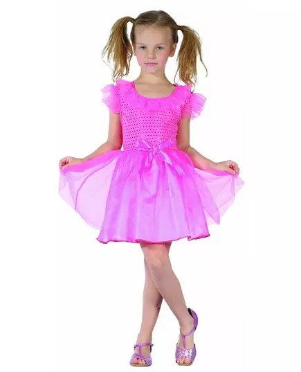 Pink sequin princess costume for girls, Size: 4-6 years (110-120 cm)