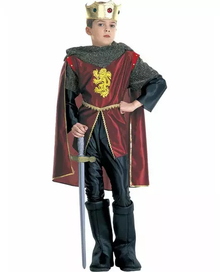 Ridderkongekostyme til gutter, Størrelse: 5–7 år (128 cm)