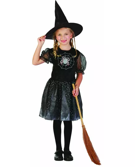 Spider witch costume for girls, Size: 4-6 years (110-120 cm)