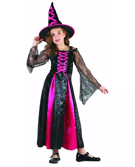 Halloween girl's lace witch costume, Size: 4-6 years (110-120 cm)