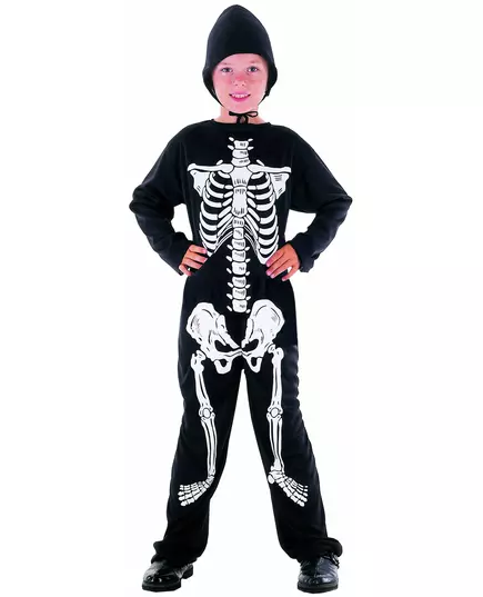 Halloween-skjelettkostyme til gutter, Størrelse: 4–6 år (110–120 cm)