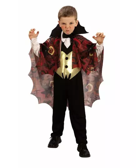 Gult og rødt vampyrkostyme til gutt på Halloween