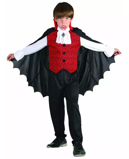 Red boy vampire costume Halloween, Size: 4-6 years (110-120 cm)