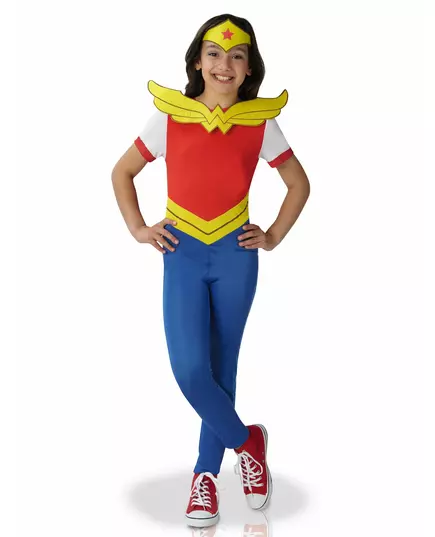 Klassisk Wonder Women superheltkostyme til jenter, Størrelse: 5–6 år (110 – 116 cm)