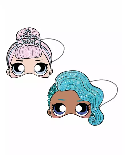 6 LOL-masker i papp, 19 x 17,5 cm