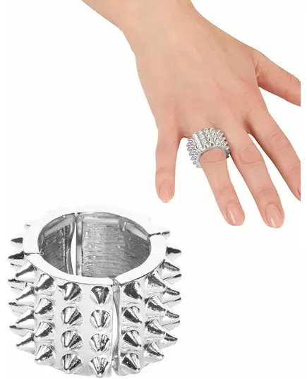 Women's silver punk ring