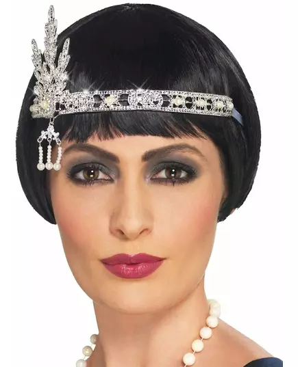 Silver Charleston headband with charms for adults