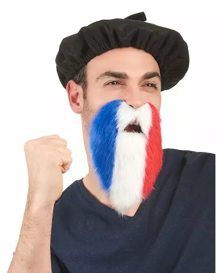 Voksen fransk tricolor supporter skjegg
