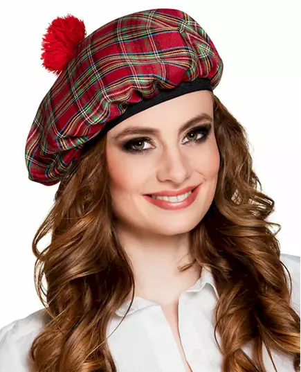 Adult red Scottish beret