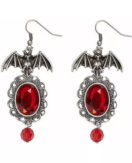 Red Gothic Bat Earrings for Women Halloween