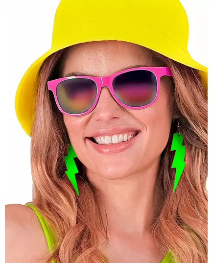 Neon green lightning earrings