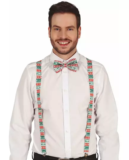 Adult Christmas pattern suspenders
