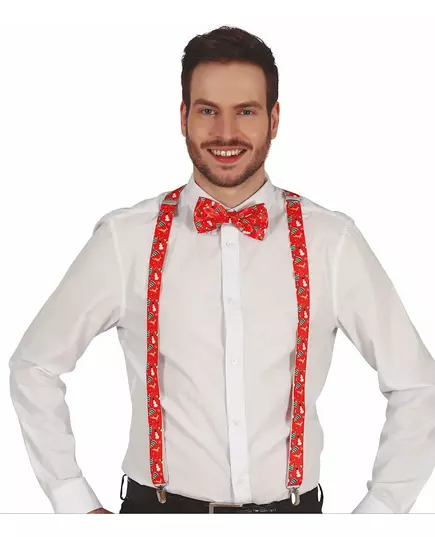 Adult Red Christmas Suspenders