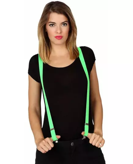 Adult fluorescent green suspenders