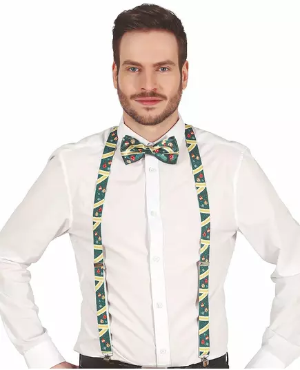 Adult Green Christmas Suspenders