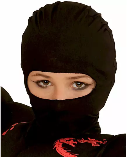 Svart ninjahette til barn