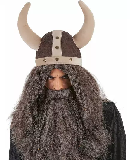 Brun myk vikinghjelm for voksne