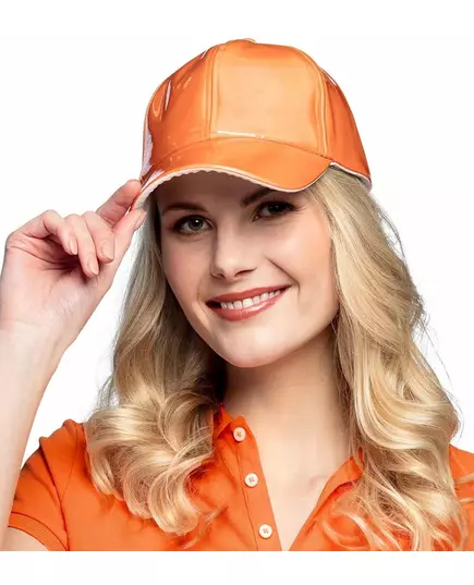 Oransje holografisk caps for voksne