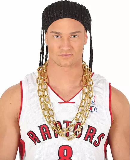 Large gold mesh chain 84 cm adult